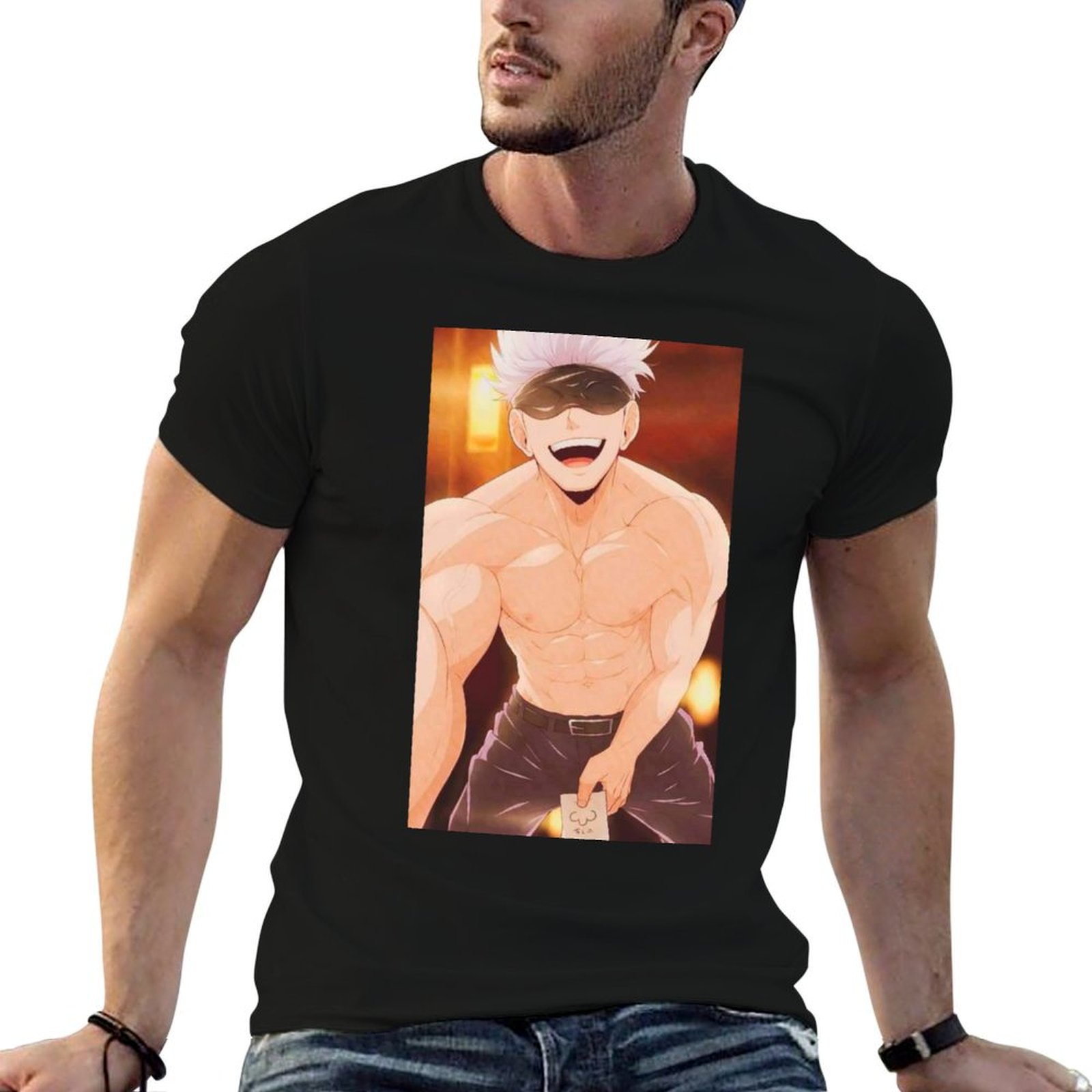 Anime Merchandise Shirt - Camiseta Gojo Satoru Merchandise para homem,