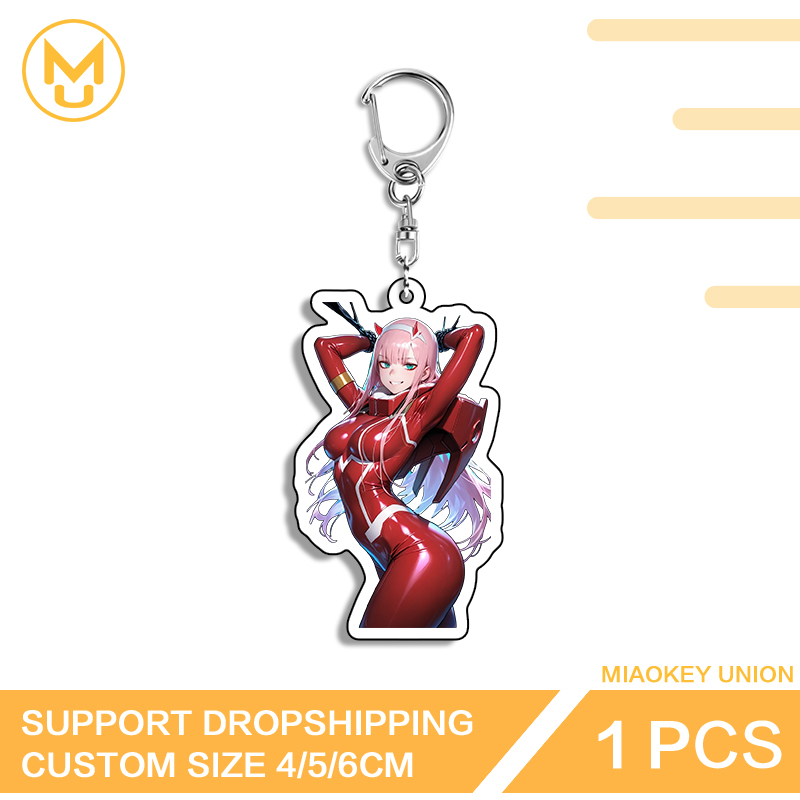 Anime Waifu Merchandise - Porta-Chaves Zero Two Anime Waifu, Acrílico