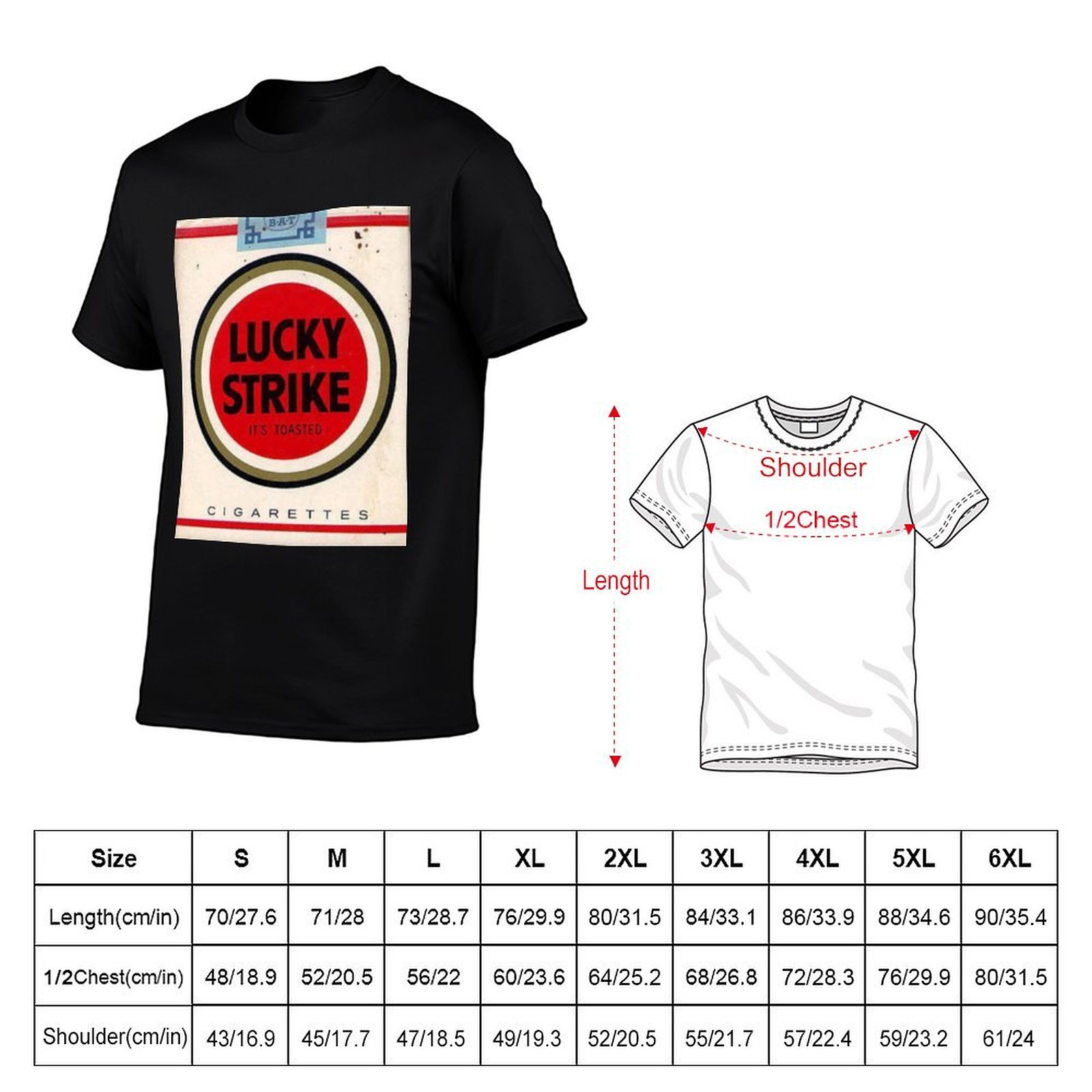 Camiseta masculina Lucky Strik - Anime Merchandise Shirt avaliação e preço